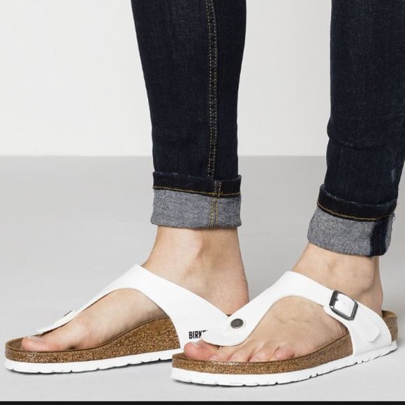 Birkenstock Shoes - BIRKENSTOCK GIZEH BIRKO FLOR WHITE WOMEN'S SANDALS